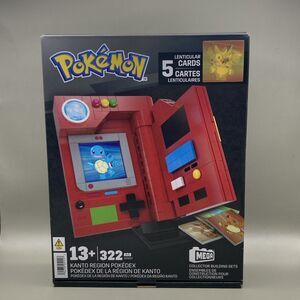 New! Mega Pokemon Kanto Region Pokedex Light Up Collector Building Set 322 Toy